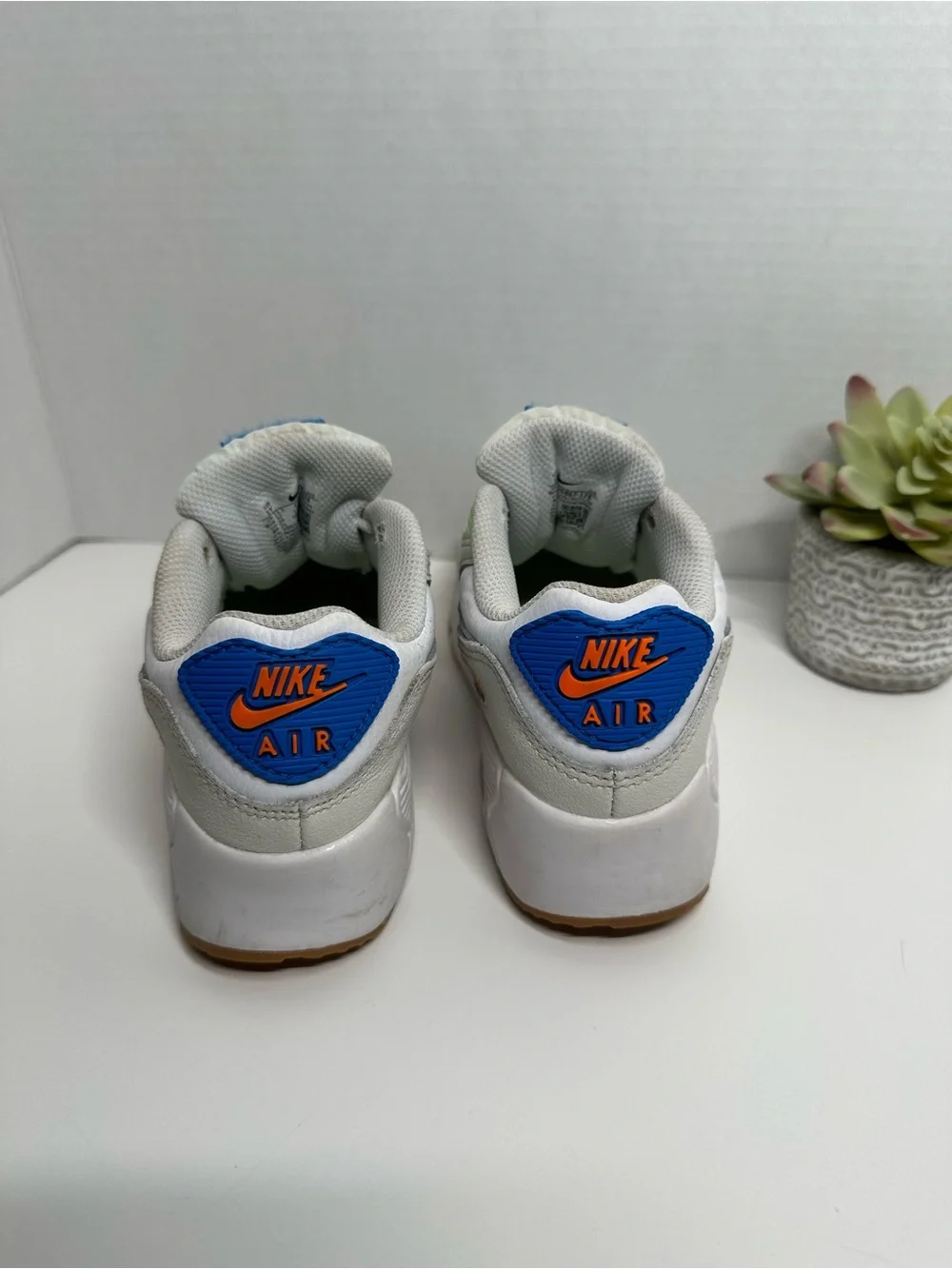 Nike Kids Air Max Sneakers - White with Blue, Green & Orange Accents
